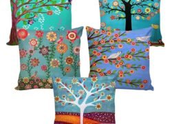Set of 5 Abstract Hand Made Jute Digital Print Cushion Cover