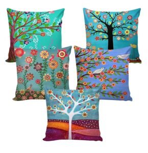 Set of 5 Abstract Hand Made Jute Digital Print Cushion Cover