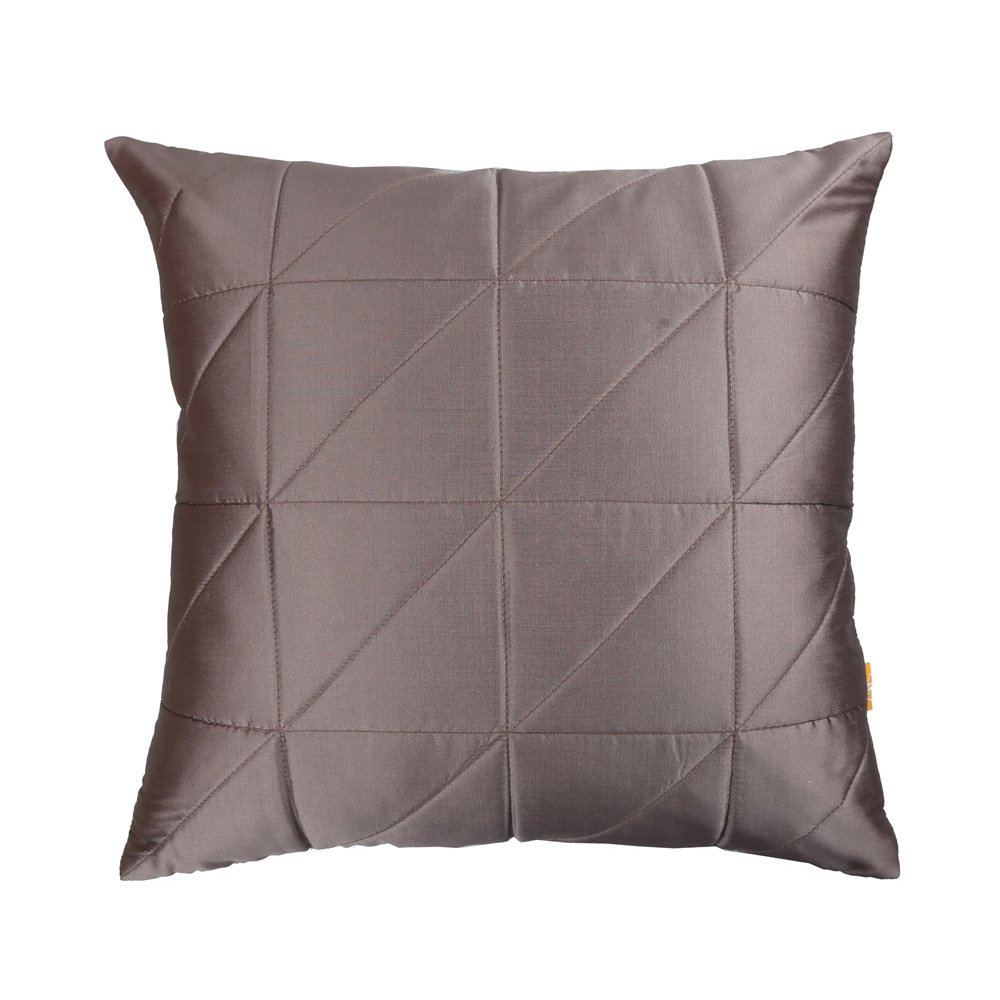 Quilted Grey Satin Cushion Cover