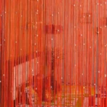 Premium Orange Beaded String Door Curtain for Home Decoration