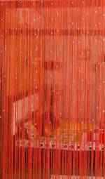 Premium Orange Beaded String Door Curtain for Home Decoration
