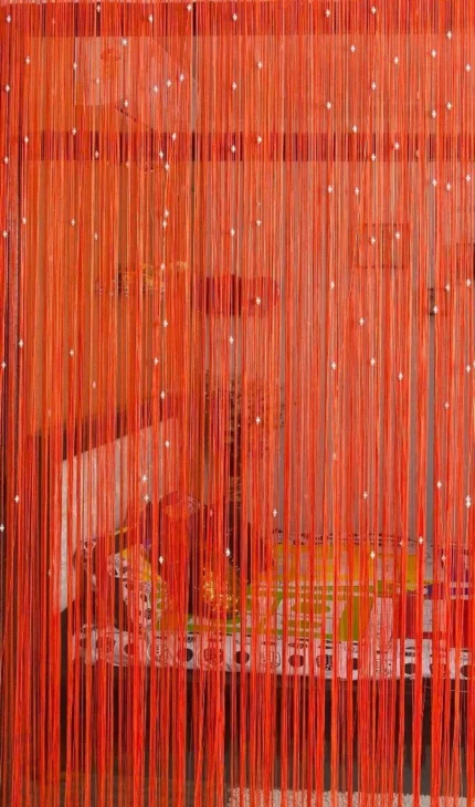 Premium Orange Beaded String Door Curtain for Home Decoration