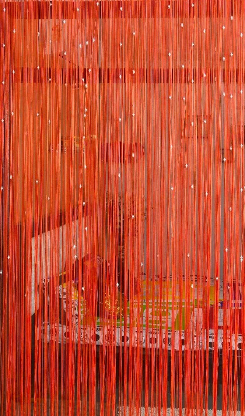 decorative-polyester-curtain-door-strings-orange-213-decorative-original-imafvg337gxyyhgr Premium Orange Beaded String Door Curtain for Home Decoration