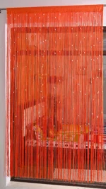 Premium Orange Beaded String Door Curtain for Home Decoration