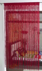 Premium Maroon Beaded String Door Curtain for Home Decoration